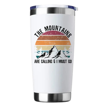 Hiking The Mountains Are Calling & I Must Go 20oz Tumbler White